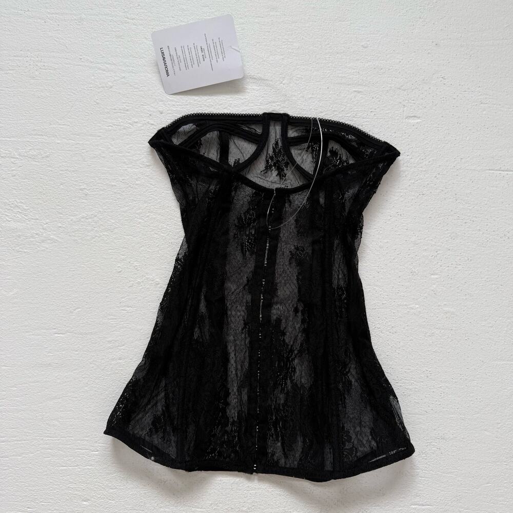 Black Lace Overlay Top - Picture 6 of 9